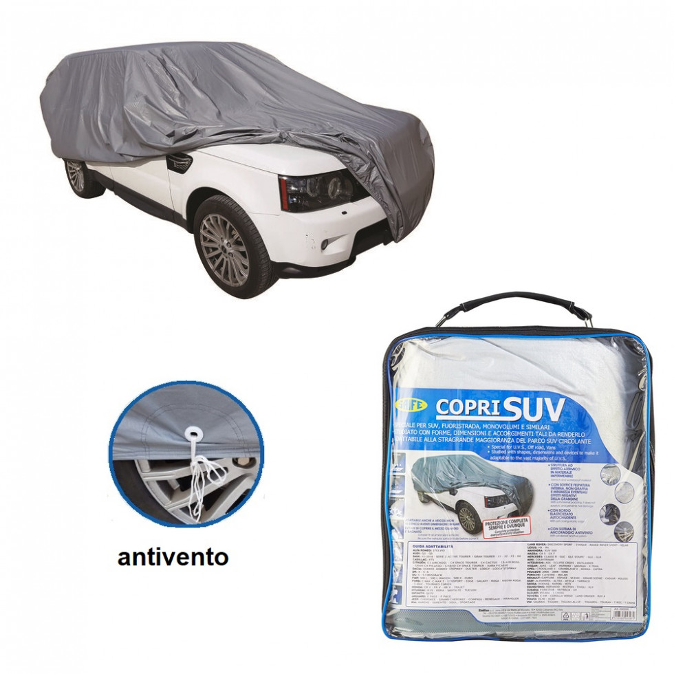 TELO COPRIAUTO PER SUV IMPERMEABILE- FELPATO GRIGIO