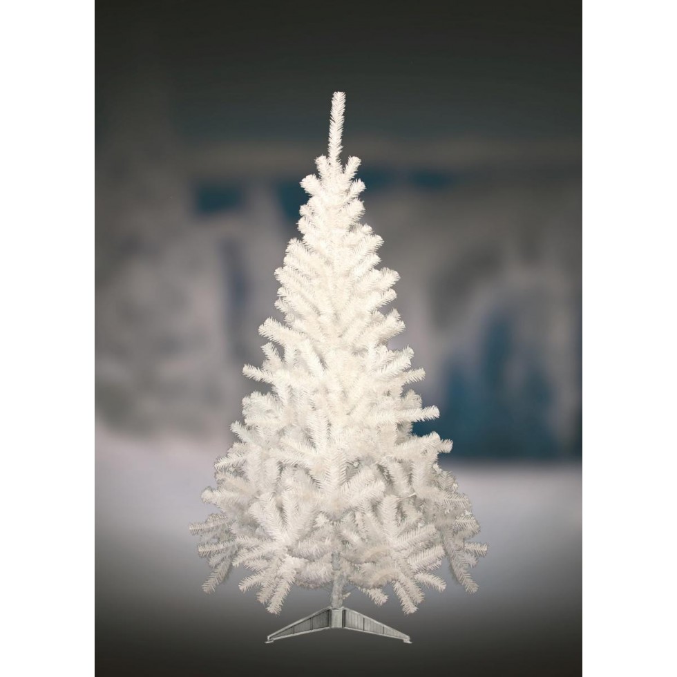 Albero Di Natale Slim.Albero Di Natale Canadian Bianco Cm 150