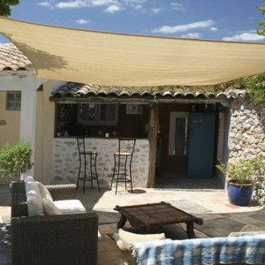 TENDA A VELA QUADRATA CM.360X360 COLORE ECRU'