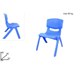 SEDIA BIMBI PESANTE PLASTICA AZZURRA PICCOLA