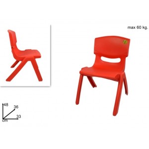 SEDIA BIMBI PESANTE PLASTICA ROSSA PICCOLA