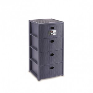 STEFANPLAST - CASSETTIERA ELEGANCE 4 CASSETTI COLORE BLU NAVY