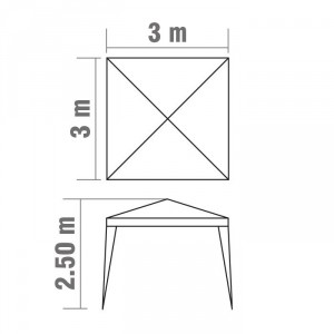 GAZEBO IN FERRO CON TELO IN POLIESTERE BIANCO MT.3X3 altezza cm.250