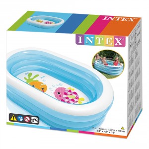 INTEX PISCINA BABY POOL OVALE 3 ANELLI CM.163X107X46 COD.57482