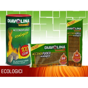 ACCENDIFUOCO DIAVOLINA ECOLOGICA A CUBO 28 PZ.