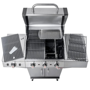 BARBECUE A GAS CHAR-BROIL PERFORMANCE PRO3 - 3 Fuochi + FORNELLO - Tecnologia TRU-Infrared, Finitura Silver + PIASTRA OMAGGIO