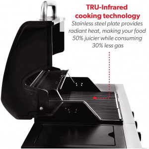 BARBECUE A GAS CHAR-BROIL PERFORMANCE 340B - 3 Fuochi + FORNELLO - Tecnologia TRU-Infrared, Finitura Acciaio nero