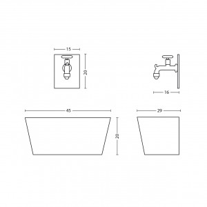 BEL FER FONTANA MURALE CON VASCHETTA RUGGINE