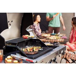 BARBECUE A GAS CHAR-BROIL PROFESSIONAL 4400B - 4 Fuochi con Tecnologia TRU-Infrared e Fuoco Laterale, Finitura Acciaio nero