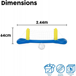 BESTWAY RETE PALLAVOLO GALLEGGIANTE CON PALLONE CM.244X64 COD.52133