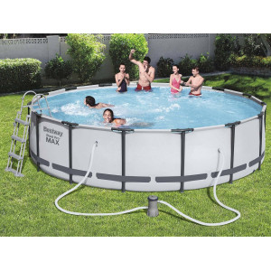 BESTWAY PISCINA ROTONDA STEEL PRO MAX FRAME CM.396 X 122 CON POMPA FILTRO cod.5618W