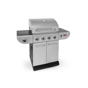 Barbecook - BARBECUE A GAS SUMO INOX 4 FUOCHI CON CAPPA FORNO E FORNELLO LATERALE 