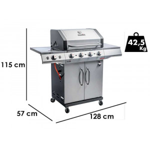 BARBECUE A GAS CHAR-BROIL PERFORMANCE PRO4 - 4 Fuochi + FORNELLO - Tecnologia TRU-Infrared, Finitura Silver + PIASTRA OMAGGIO