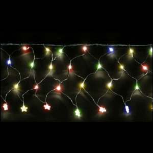 FASCIA RETE 200 LED MULTICOLORE CON STELLINE IN ACRILICO MT.4 X 0.50