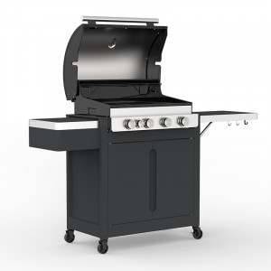 Barbecook - BARBECUE A GAS STELLA 4311- 3 FUOCHI CON CAPPA FORNO E FORNELLO LATERALE 