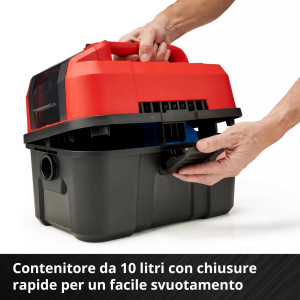 EINHELL - ASPIRASOLIDI E LIQUIDI A BATTERIA TE-VC 18/10 SOLO
