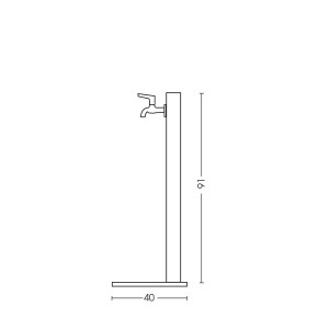 BEL-FER FONTANA DOPPIO RUBINETTO COLOR RUGGINE CON BASE CEMENTO + PORTAGOMMA