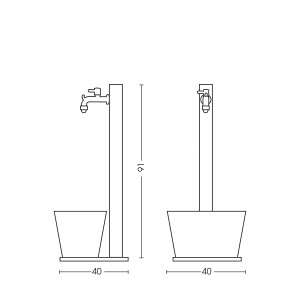BEL-FER FONTANA CON VASCHETTA RETTANGOLARE ANTRACITE 
