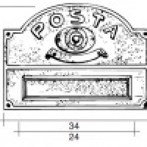 PLACCA BICALETTERE OTTONE LUCIDO CON CAMPANELLO