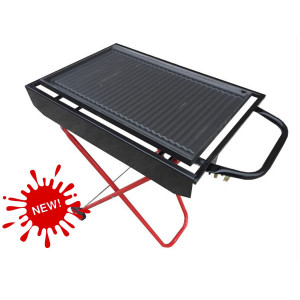 BBQ GAS CON PIASTRA GHISA C/RUOTE CM.60X40 H.80