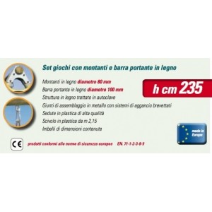 NEW PLAST ALTALENA LEGNO GLICINE 2 TAVOLETTE + CAVALLUCCIO + SCIVOLO