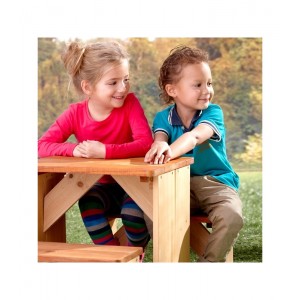 TAVOLO BAMBINI CON PANCHE IN LEGNO XL