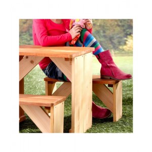 TAVOLO BAMBINI CON PANCHE IN LEGNO XL